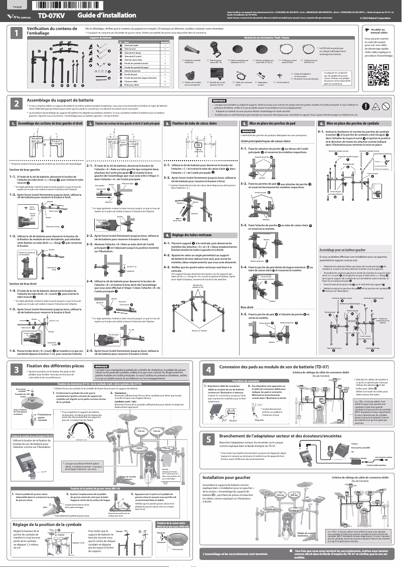 Page n°1 - Guide d'installation Roland TD-07KV