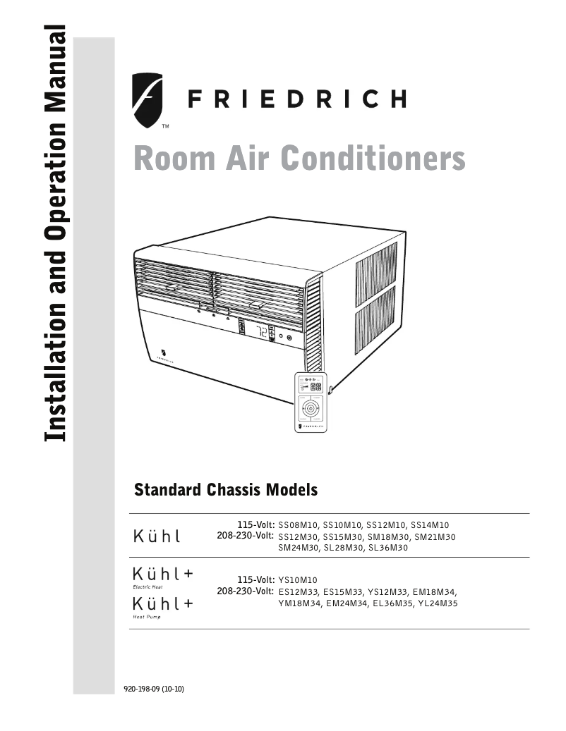 Page n°1 - Manuel utilisateur Friedrich Kühl SM21M30