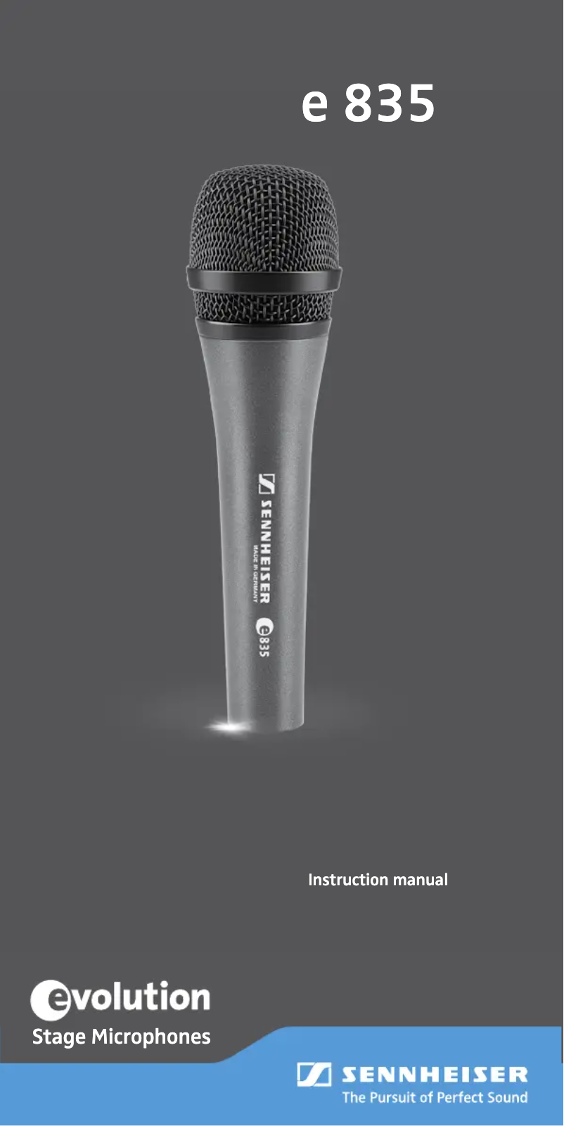 Page 1 de la notice Manuel utilisateur Sennheiser E 835-S