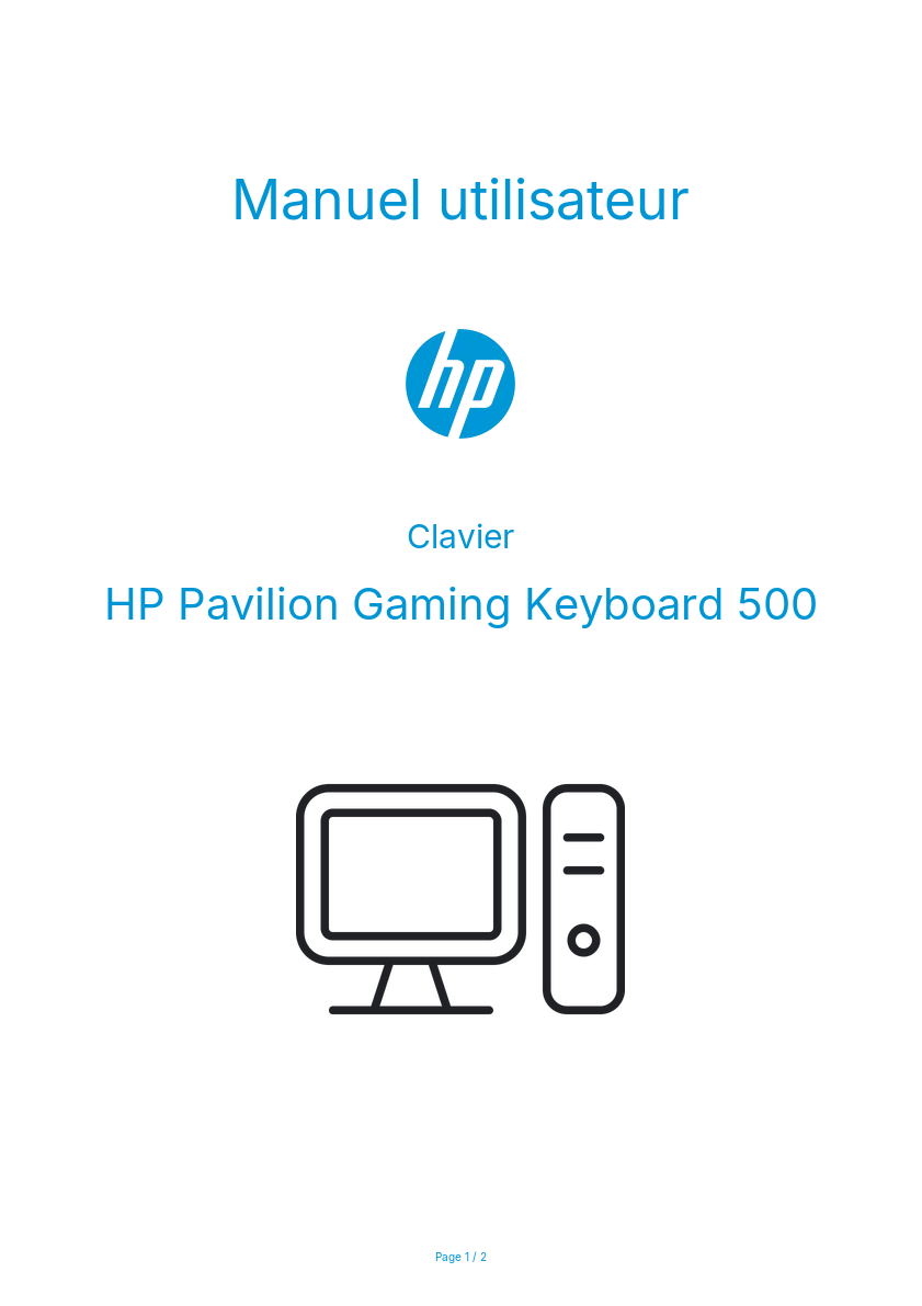 Page n°1 - Manuel utilisateur HP Pavilion Gaming Keyboard 500