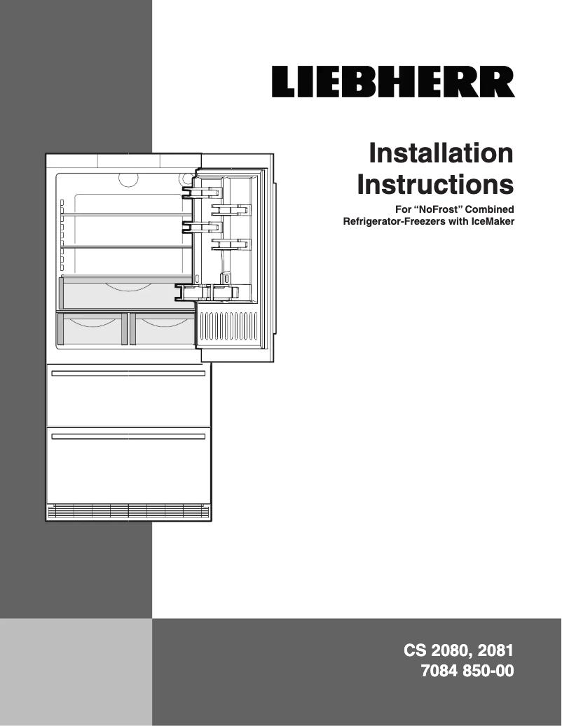 Page 1 de la notice Instructions / montage Liebherr CS 2080