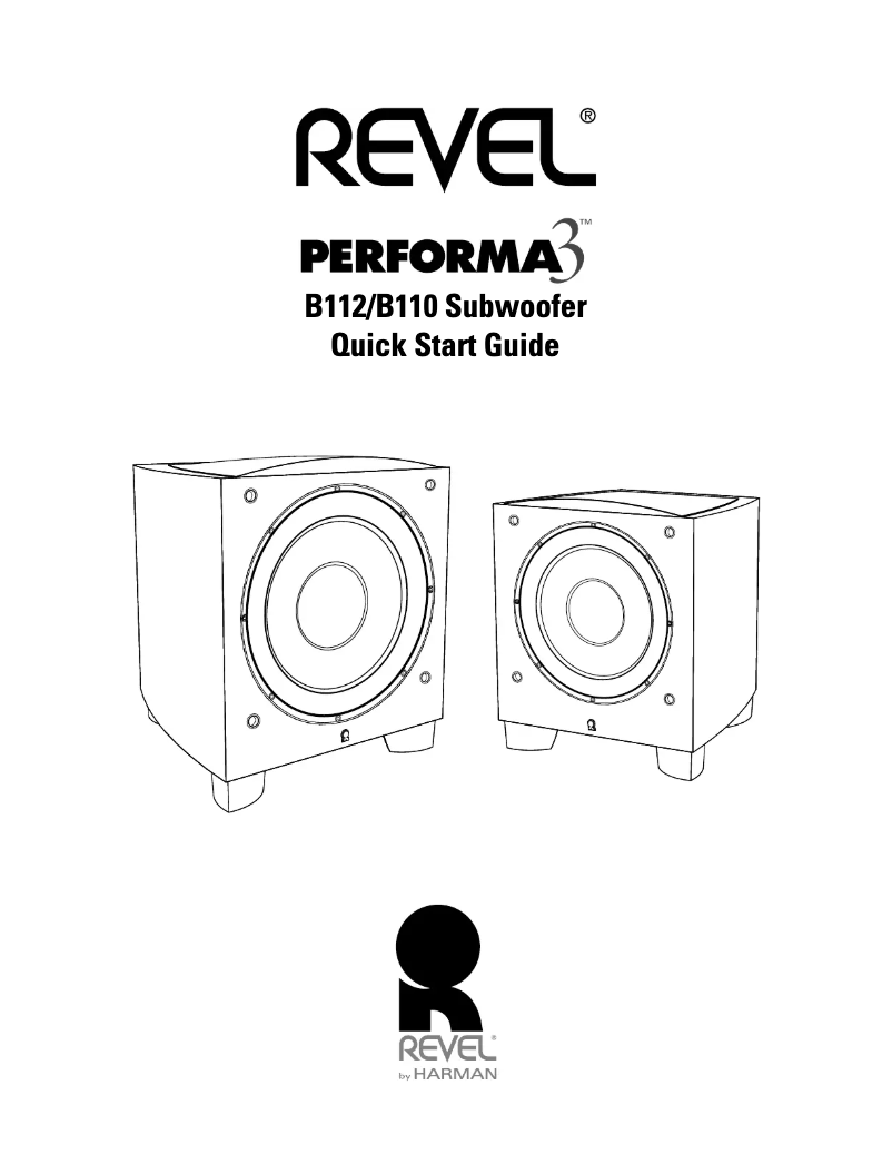 Page n°1 - Manuel utilisateur Revel Performa3 B110