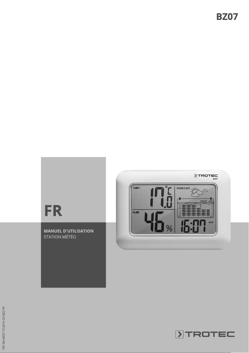 Page 1 de la notice Manuel utilisateur Trotec BZ07