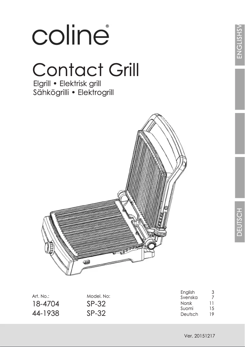 Page 1 de la notice Manuel utilisateur Coline SP-32