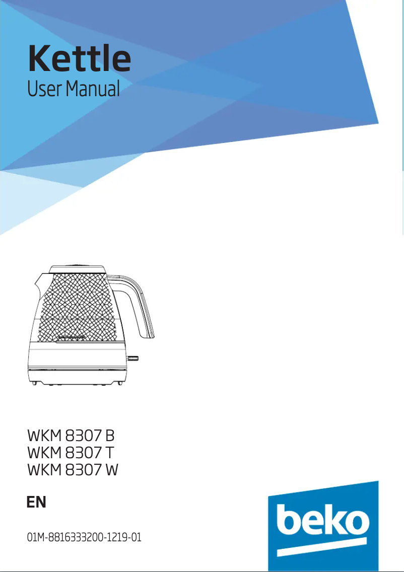 Page 1 de la notice Manuel utilisateur Beko WKM8307