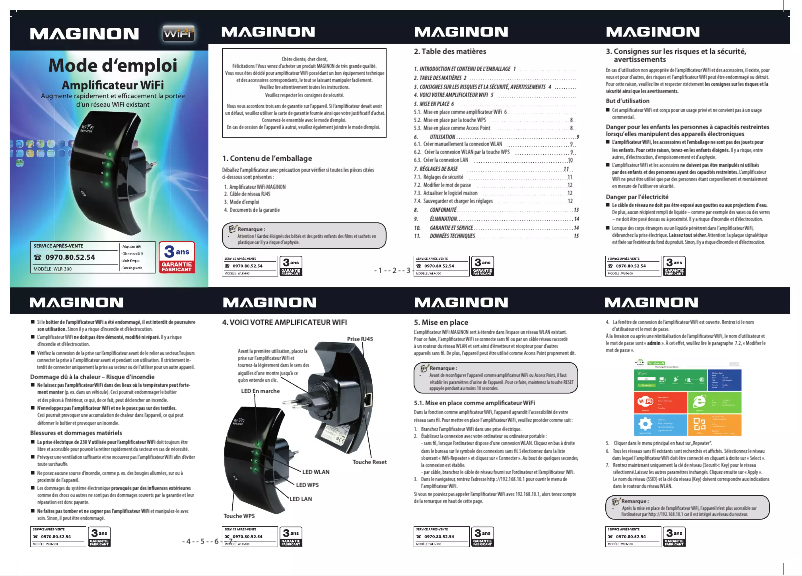 Page n°1 - Manuel utilisateur Maginon WLR-300