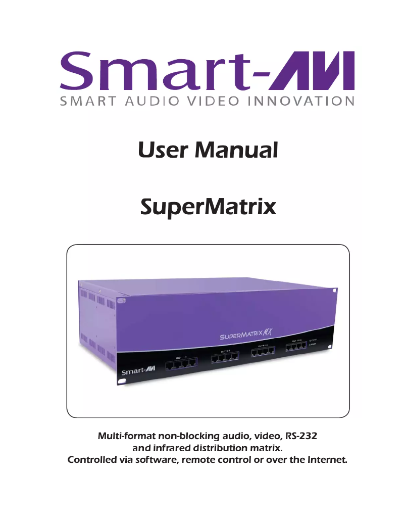 Page n°1 - Manuel utilisateur Smart-AVI SMX-AVD3216S