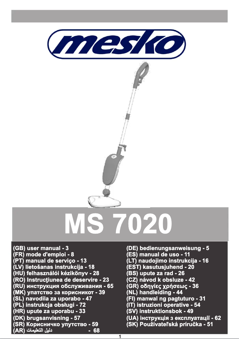 Página 1 del manual Manual de usuario Mesko MS 7020