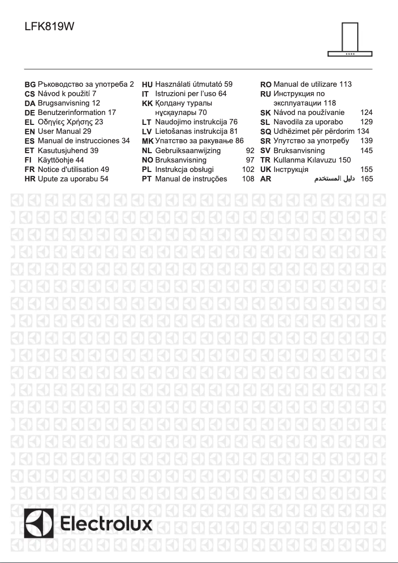 Page n°1 - Manuel utilisateur Electrolux LFK819W