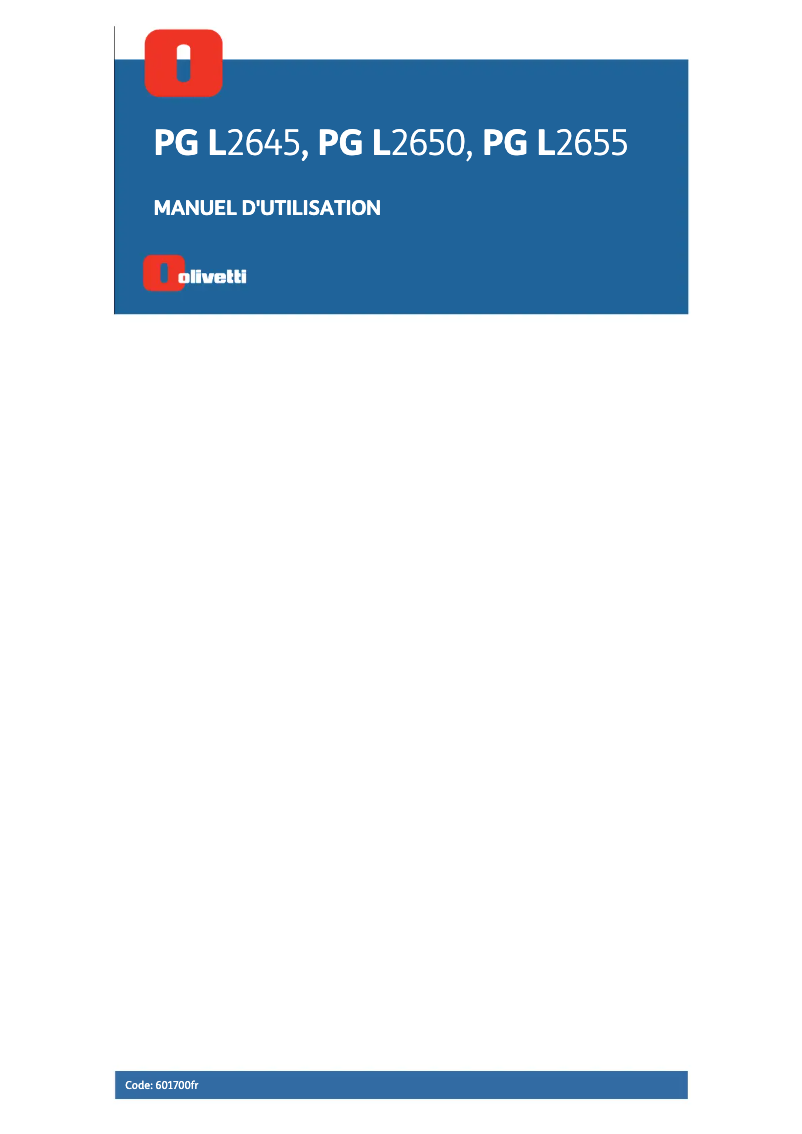 Page n°1 - Manuel utilisateur Olivetti PG L2645