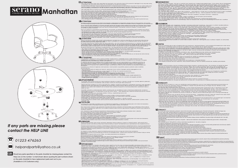 Page 1 de la notice Manuel utilisateur Serano Manhattan