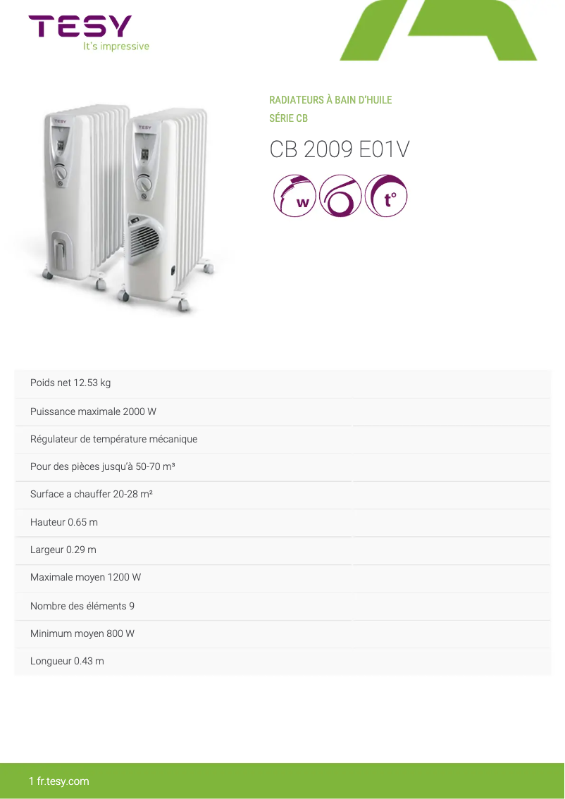 Page n°1 - Manuel utilisateur Tesy CB 2009 E01V