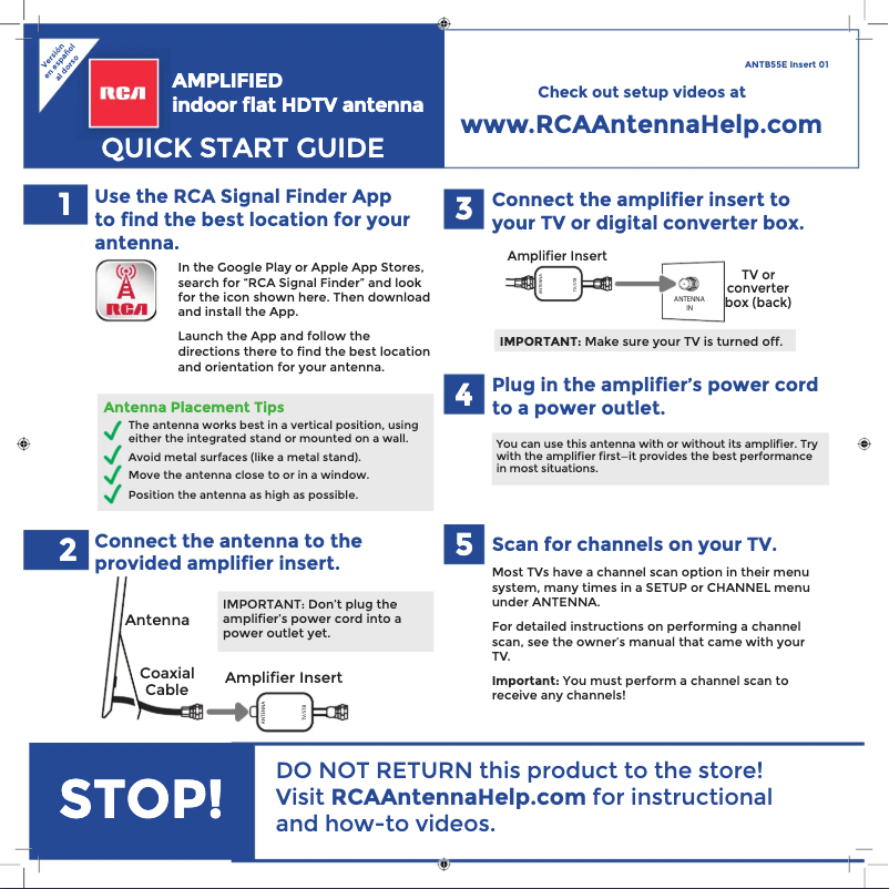 Image de la première page du manuel de l'appareil ANTB55EV