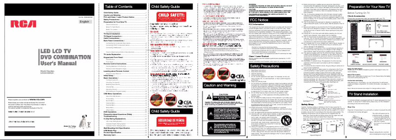 Page n°1 - Manuel utilisateur RCA LED24C45RQD