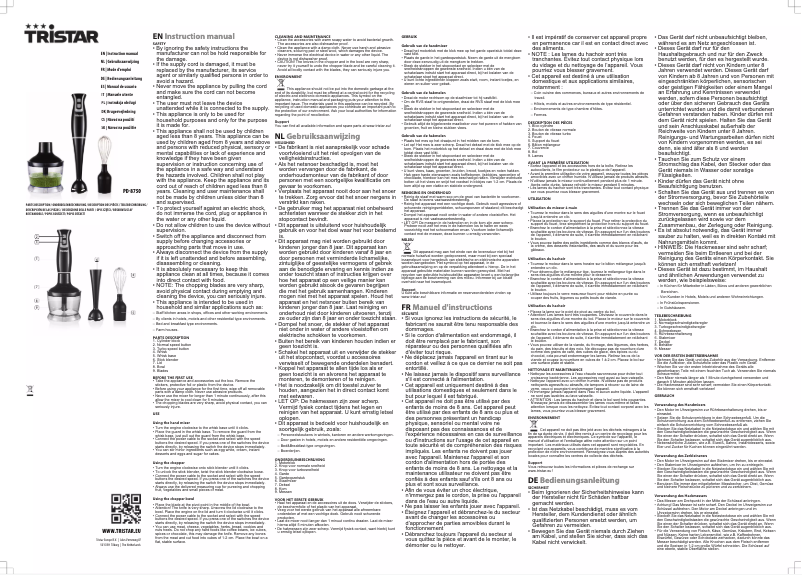 Page n°1 - Manuel utilisateur TriStar PD-8750