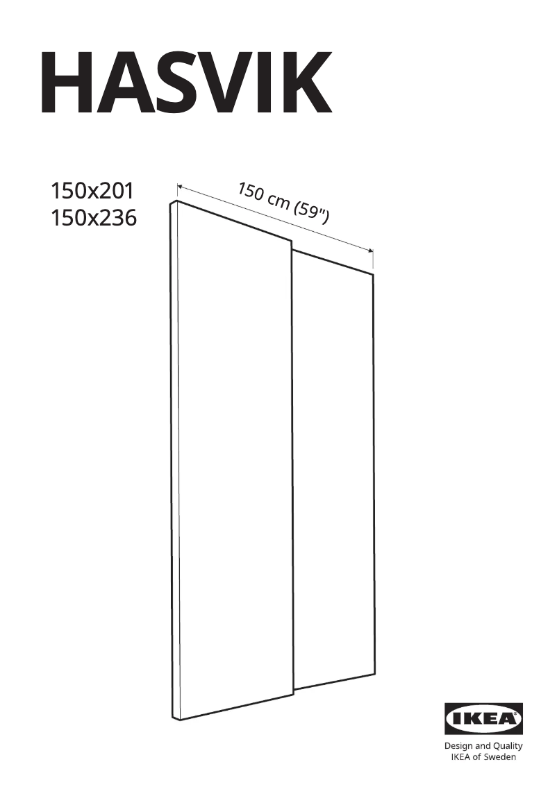 Page 1 de la notice Manuel utilisateur Ikea HASVIK 605.215.49