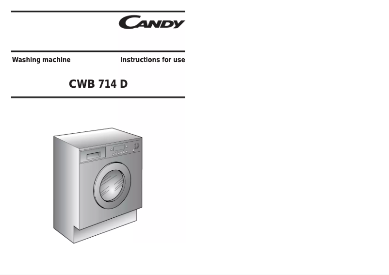 Page n°1 - Manuel utilisateur Candy CWB 714D-80S
