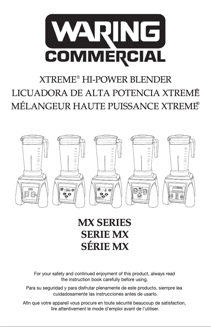 Page n°1 - Manuel utilisateur Waring Commercial Xtreme MX1050XTXP