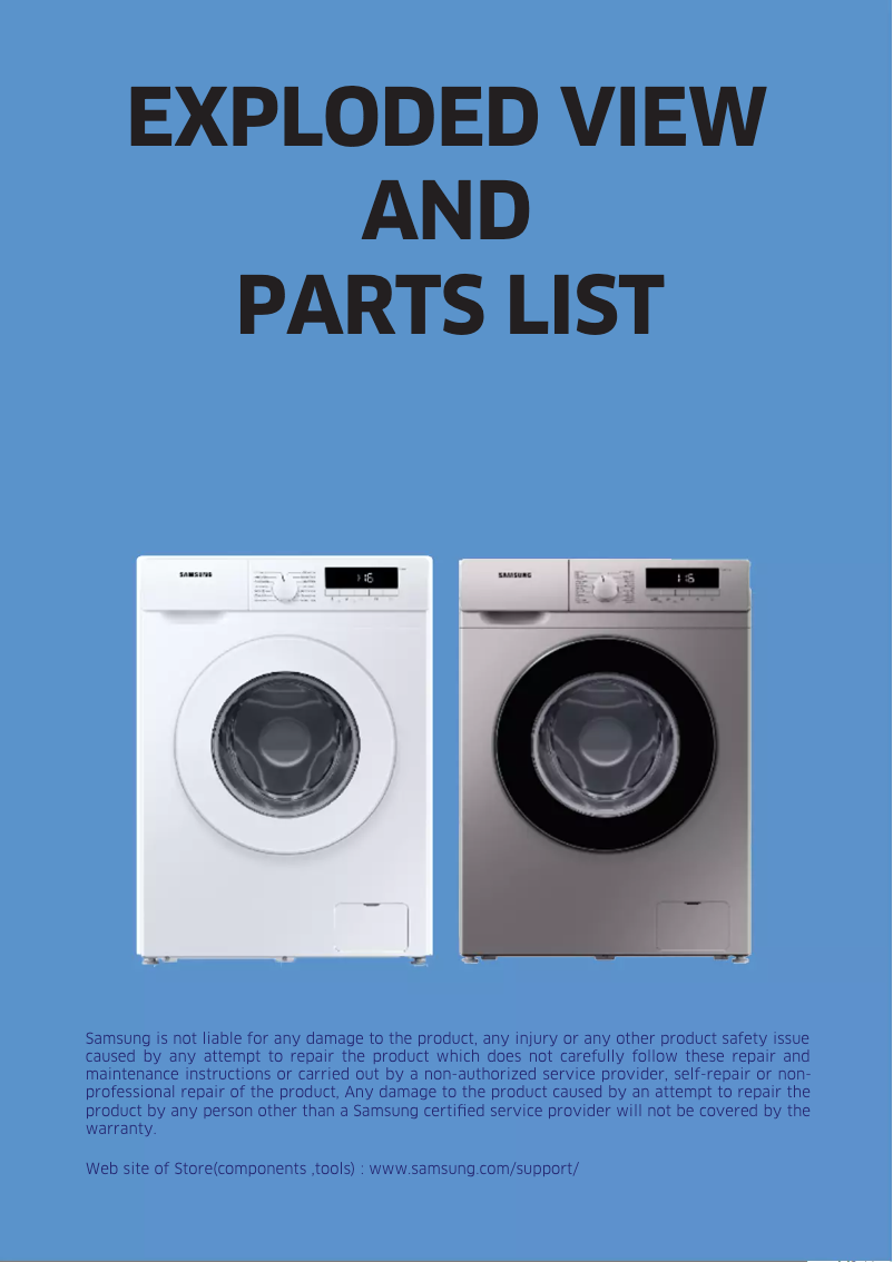 Página 1 del manual Ficha técnica Samsung WW80T304MBS