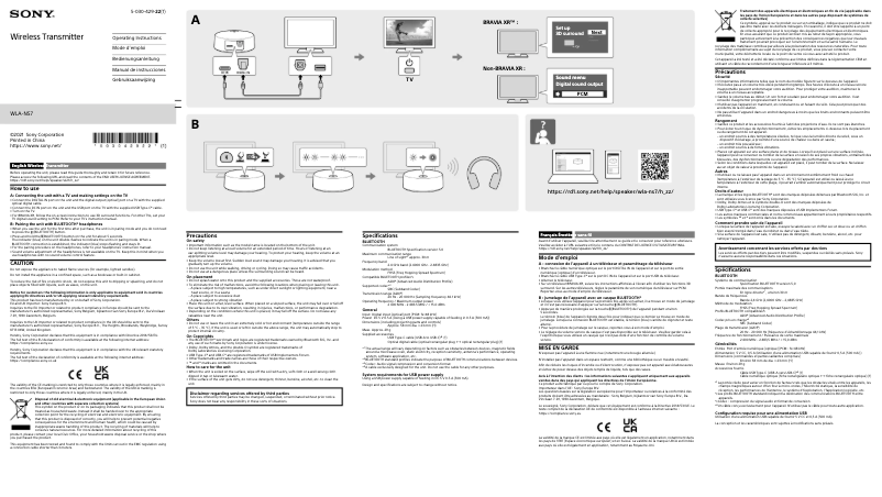 Página 1 del manual Manual de usuario Sony WLA-NS7