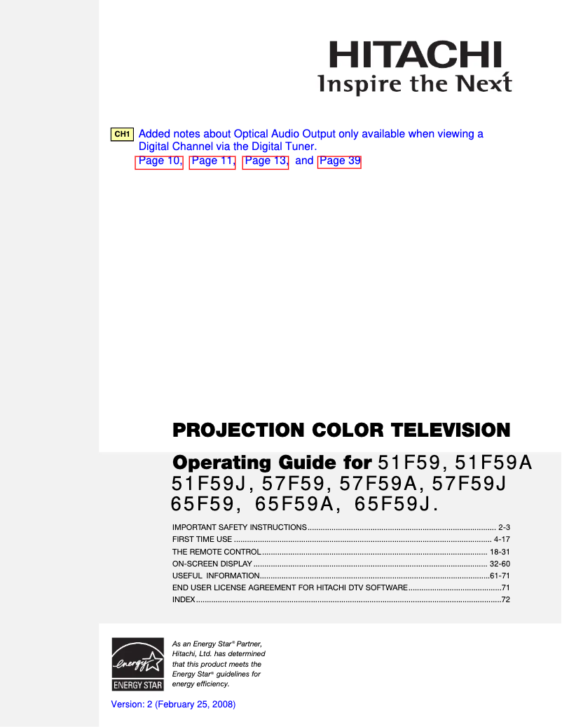 Image de la première page du manuel de l'appareil 51F59A