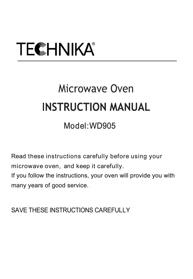 Page n°1 - Manuel utilisateur Technika TT905