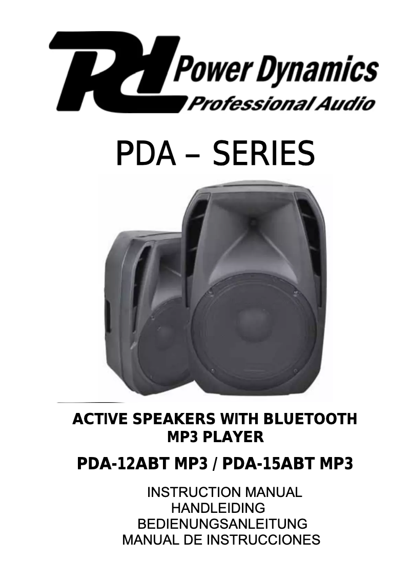 Page n°1 - Manuel utilisateur Power Dynamics PDA-15ABT Mp3