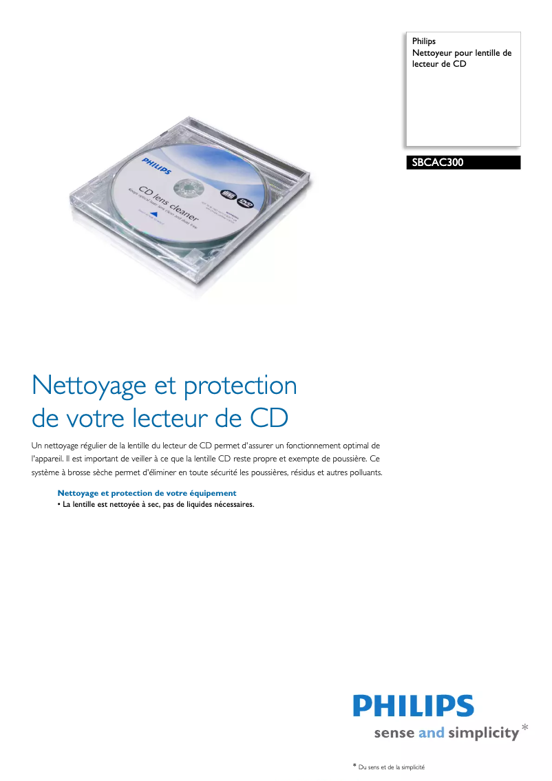 Image de la première page du manuel de l'appareil SBCAC300