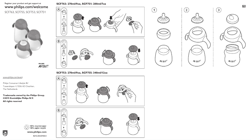 Page 1 de la notice Manuel utilisateur Philips Avent SCF763