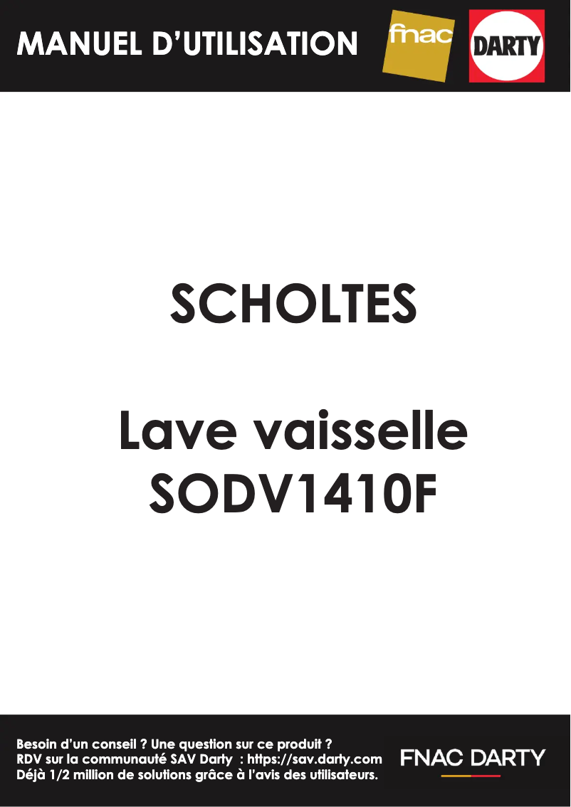 Image de la première page du manuel de l'appareil SODV1610F