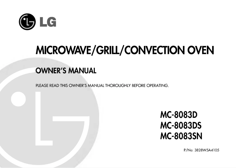 Page n°1 - Manuel utilisateur LG MC-8083SN
