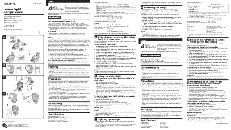 Imagen de la primera página del manual del dispositivo HVL-HL1