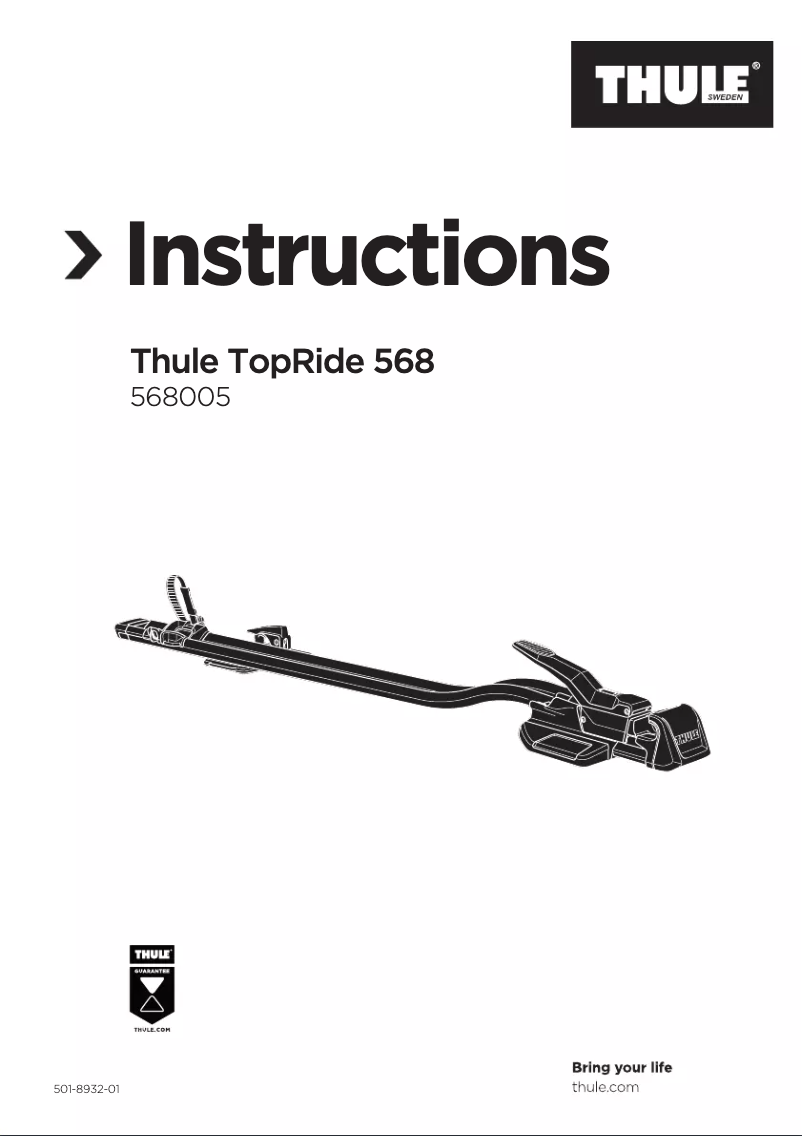 Page n°1 - Manuel utilisateur Thule TopRide 568