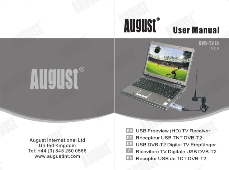 Page 1 de la notice Manuel utilisateur August DVB-T210