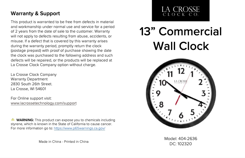 Image de la première page du manuel de l'appareil 404-2636V2