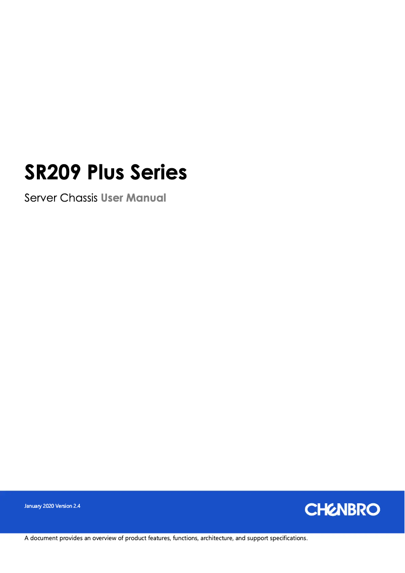 Page 1 de la notice Manuel utilisateur Chenbro Micom SR209 Plus