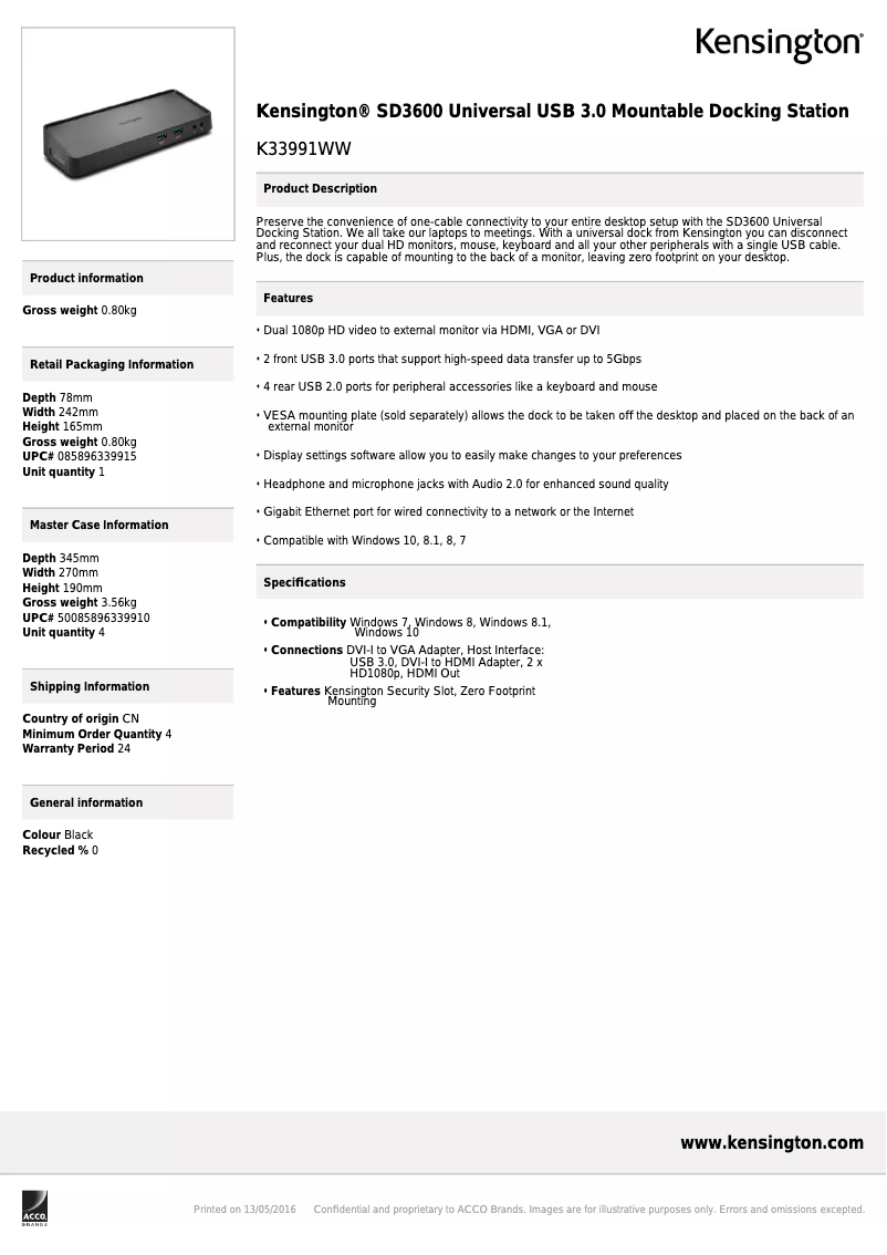 Image de la première page du manuel de l'appareil SD3600