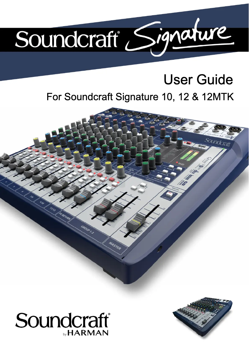 Page 1 de la notice Manuel utilisateur Soundcraft Signature 12