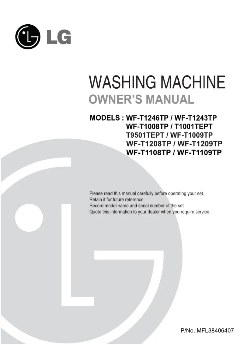 Image de la première page du manuel de l'appareil WF-T1109TP