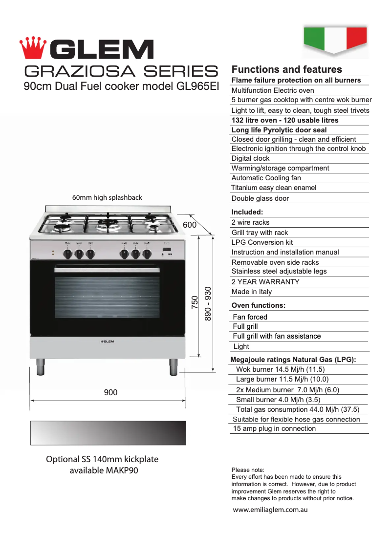 Image de la première page du manuel de l'appareil GL965EI