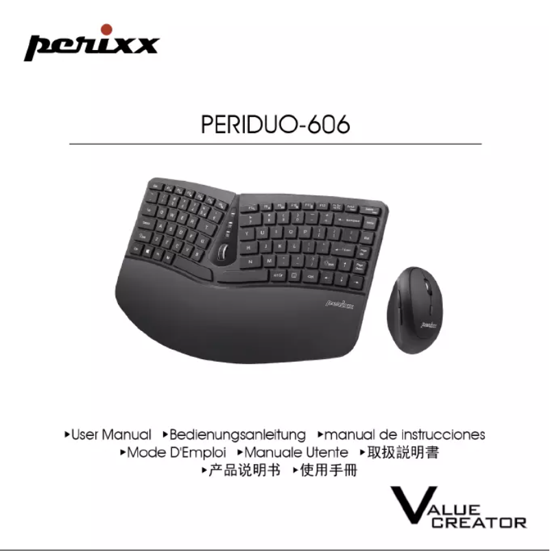 Page 1 de la notice Manuel utilisateur Perixx Periduo-606