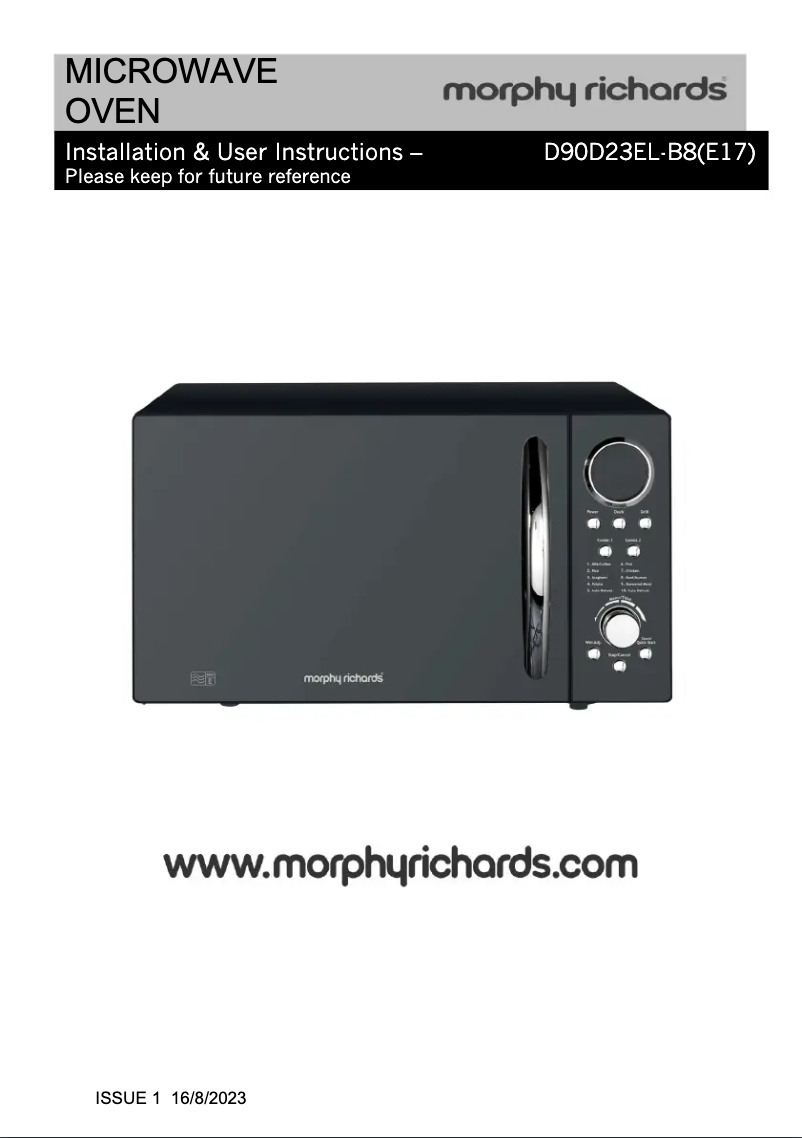 Página 1 del manual Manual de usuario Morphy Richards D90D23EL-B8(E17)