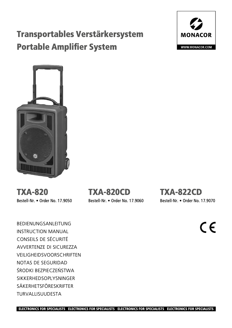 Image de la première page du manuel de l'appareil TXA-820