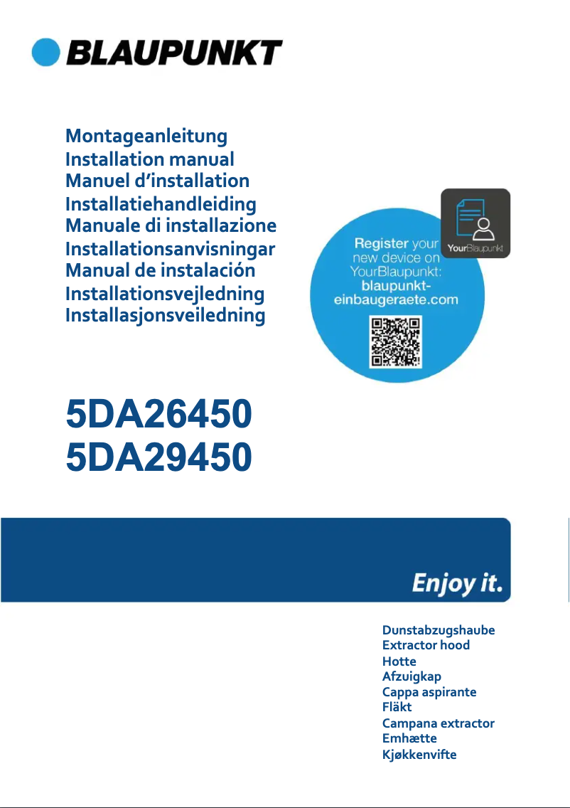 Page n°1 - Guide d'installation Blaupunkt 5DA26450