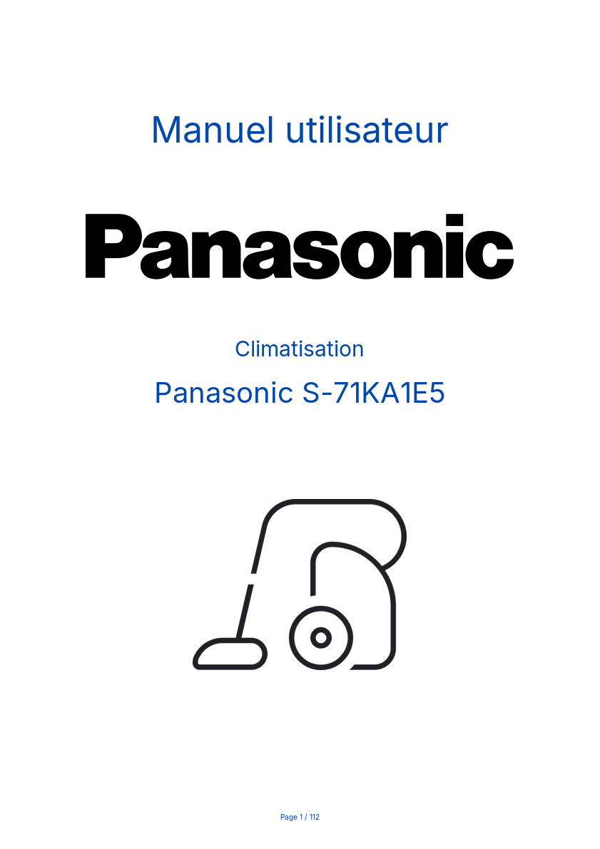 Page 1 de la notice Manuel utilisateur Panasonic S-71KA1E5