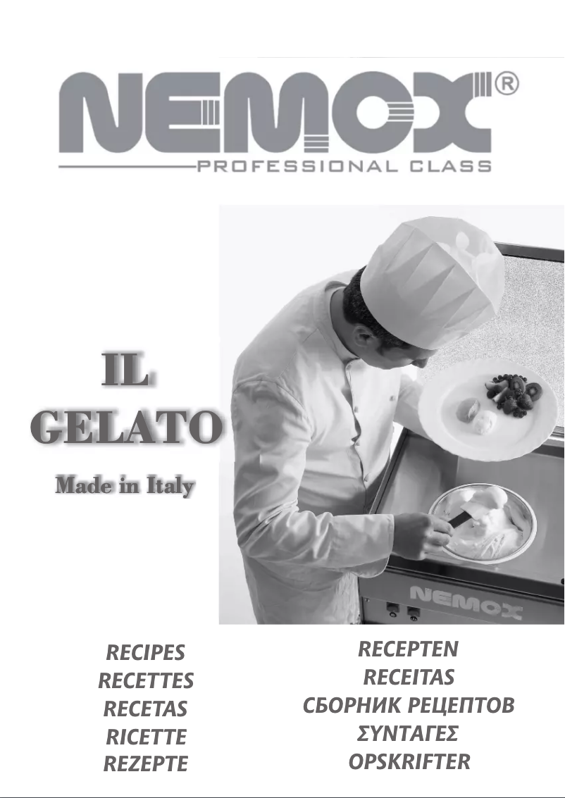 Page n°1 - Manuel utilisateur Nemox Gelatissimo Exclusive