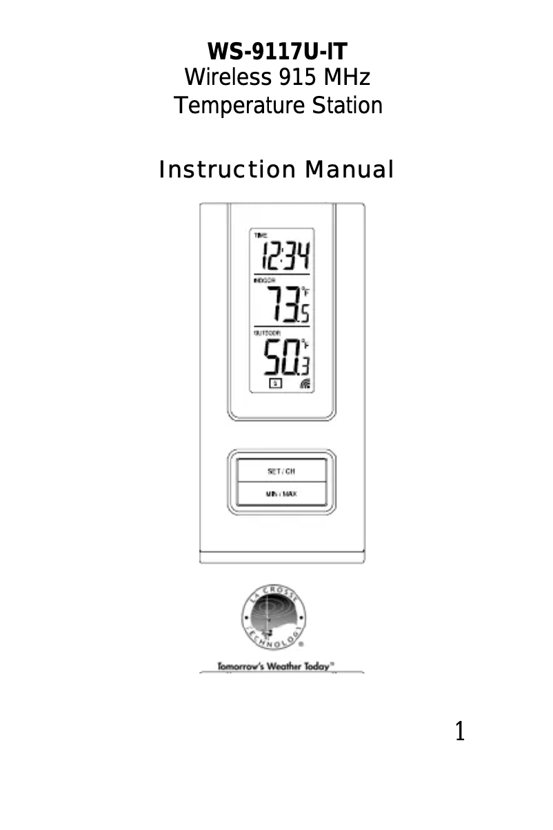 Page n°1 - Manuel utilisateur La Crosse Technology WS-9117U-IT