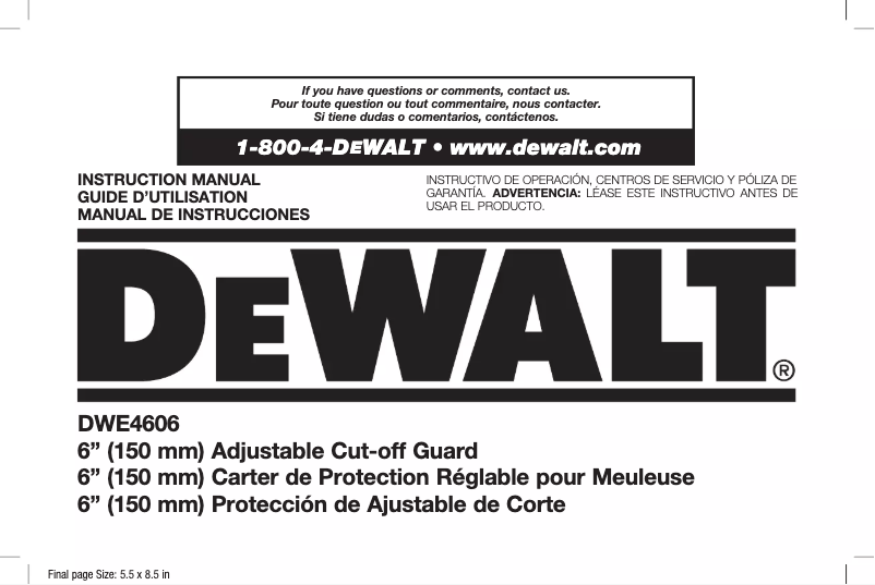 Image de la première page du manuel de l'appareil DWE4606