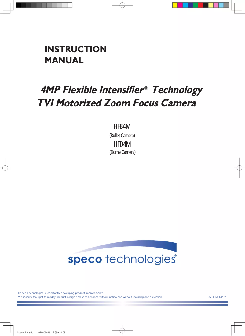 Page 1 de la notice Manuel utilisateur Speco Technologies HFB4M