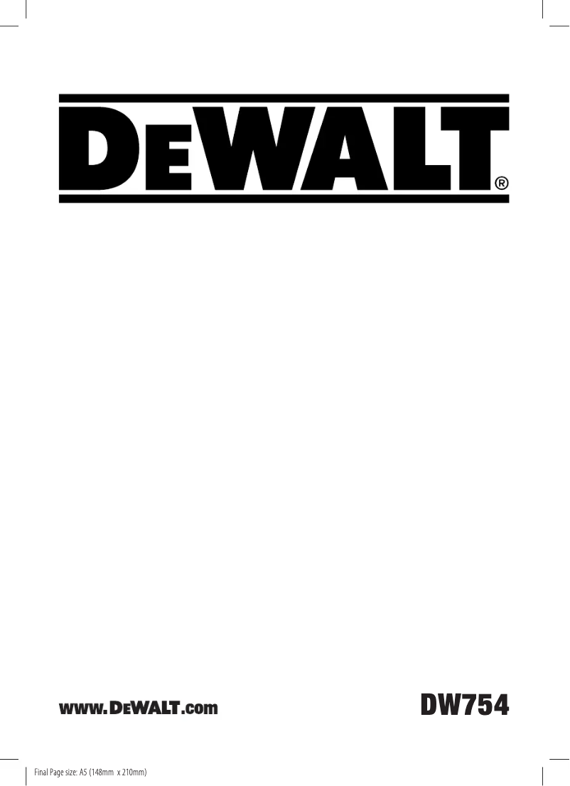 Page n°1 - Manuel utilisateur DeWalt DW754